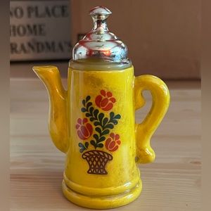 Avon Vintage Koffee Klatch Field Flowers Yellow, Orange & Brown Tea Pot